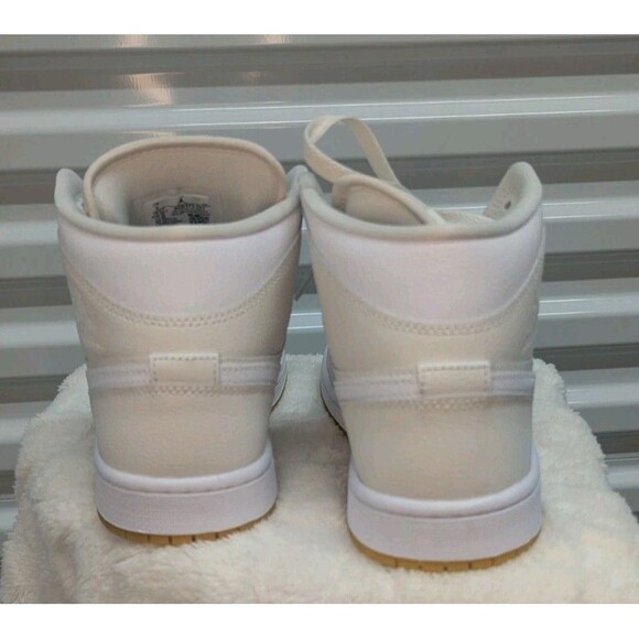 Nike Air Jordan 1 Women's Size 9 Mid Top Phantom White Light Brown Sneakers NWOB - Picture 4 of 9